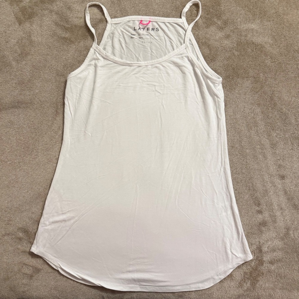 HATCH Layers The Tank Layer White Modal Blend Spaghetti Strap Tank Top Small